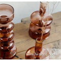 Home Decoration Brown colored pillar candle holders